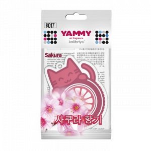 Ароматизатор подвес. "Yammy" картон с пропиткой Котик "Sakura"