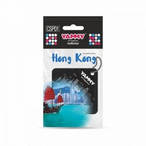 Ароматизатор подвес. сити "Yammy" картон с пропиткой Квадрат "Hong Kong" (1/200)
