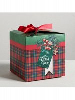Коробка складная 18 х18 х18 см С Новым годом!