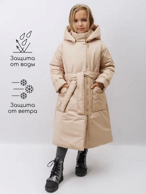 Пальто зимнее для девочек AmaroBaby SNUGGLY, бежевый