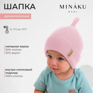 Шапка детская MINAKU, розовая