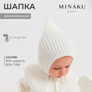 Шапка вязаная детская MINAKU 44-46, белая
