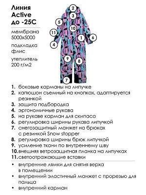 Комбинезон текстильный с полиуретановым покрытием для девочек