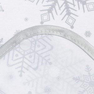 Кухонный набор Доляна Снежинки серебро, прихватка 17*17 см, варежка 26*16 см,фарт.70*80 см 100% п/э
