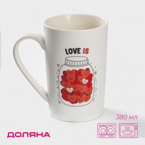 Кружка Доляна «Баночка любви», 380 мл, фарфор, цвет белый