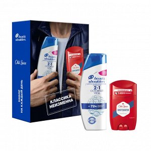 Подарочный набор для мужчин HEAD&SHOULDERS Шампунь от перхоти 2в1 Основной уход 200мл + OLD SPICE Дезодорант-стик Whitewater 50мл