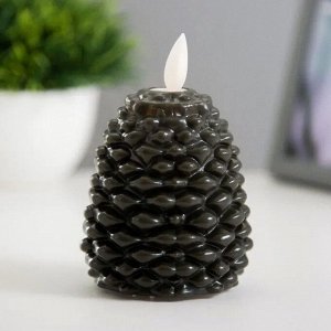 Светодиодная свеча Шишка, 7x7x10 см (на батарейках, батарейки в комплекте!)