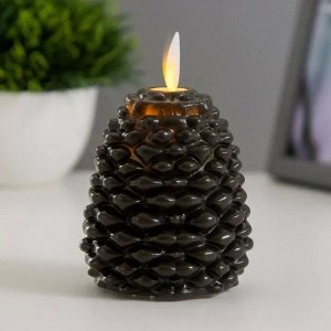 Светодиодная свеча Шишка, 7x7x10 см (на батарейках, батарейки в комплекте!)