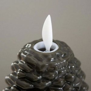 Светодиодная свеча Шишка, 7x7x10 см (на батарейках, батарейки в комплекте!)
