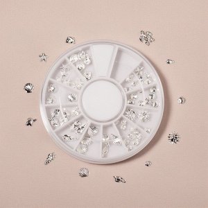 Фигурки для декора «Океан», металлические, объёмные, цвет серебристый