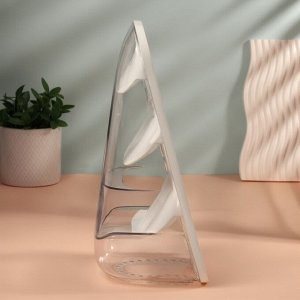 Органайзер для хранения косметики, 3 секции, 16.2x13.5x33.5 см, белый, прозрачный