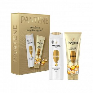 PANTENE Подарочный набор для женщин Шампунь для волос 250мл + Сыворотка-кондиционер 4в1 200мл Интенсивное восстановление