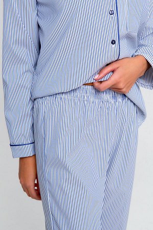 Костюм домашний с брюками и рубашкой 340BLU