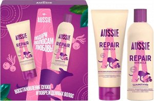 AUSSIE Шампунь 300мл+Бальзам-ополаскиватель 200мл Repair Miracle