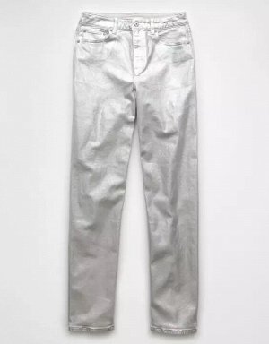 AE Stretch Metallic Super High-Waisted Baggy Straight Jean
