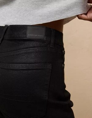 American Eagle AE Stretch Coated Super High-Waisted Baggy Straight Jean