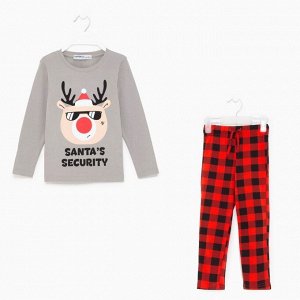 Пижама новогодняя детская KAFTAN "Santa's security" размер 34 (122-128)