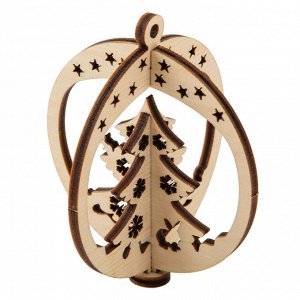 Заготовка для декорирования "Mr. Carving" КЛ-13 Подвеска объемная "Новогодняя" фанера d 6.38 см х 7.48 см Домик