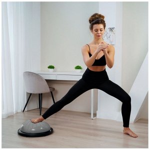 Полусфера BOSU гимнастическая ONLYTOP, массажная, с насосом, 46х20 см, цвет серый