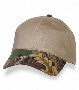 Бейсболка Комбинированная мужская кепка с камуфляжным козырьком  - Лучший вариант для любой outdoor активности! №1057
