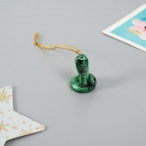 Фигурка-подвеска полистоун «Кобра», ёлочная игрушка, 2x2x4 см, МИКС