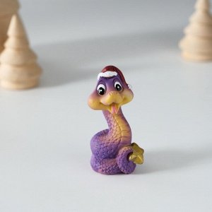 Фигурка полистоун «Фиолетовая змейка», 4x3x5 см, МИКС