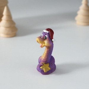 Фигурка полистоун «Фиолетовая змейка», 4x3x5 см, МИКС