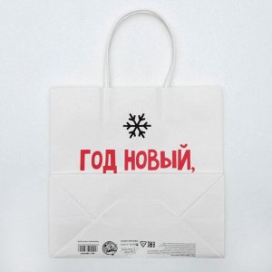 Пакет подарочный новогодний «Год Новый, а ты старый», 22 х 22 х 11 см
