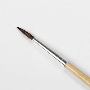 Набор кистей «Пони», круглые, 3 штуки: № 1, 2, 3, с деревянными ручками, на блистере