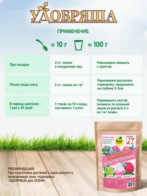 Удобрение органическое для гортензий, ТМ Удобряша 900 г