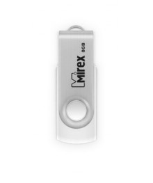 USB2.0 FlashDrives 8Gb Mirex SWIVEL WHITE