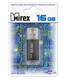 USB2.0 FlashDrives16Gb Mirex UNIT BLACK