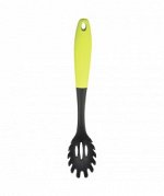 Ложка для спагетти Mallony KT-05G, нейлон (черный) с цветной ручкой (зелёный)