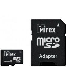 Пам.MicroSDHC, 4Gb Mirex (Class 10)  + переходник SD