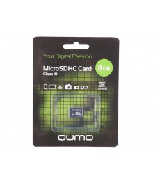 Пам.MicroSDHC, 8Gb QUMO (Class 10) без переходника SD