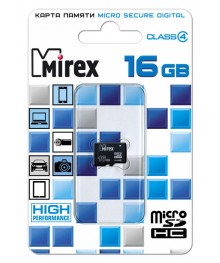 Пам.MicroSDHC,16Gb Mirex (Class 4) без переходника