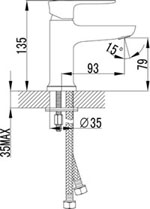 LM3606C "Базис" Смеситель для умывальника монолитный, хром