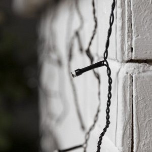 Гирлянда «Бахрома» 3x0.5 м, IP20, тёмная нить, 80 LED, свечение тёплое белое, 8 режимов, 220 В