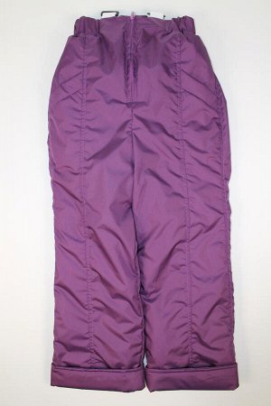 Фиолетовый Демисезонные брюки на поясе из плащевой непромокаемой ткани отлично подойдут для активных прогулок на свежем воздухе в прохладную погоду весной или осенью. Подклад из мягкого флиса до серед