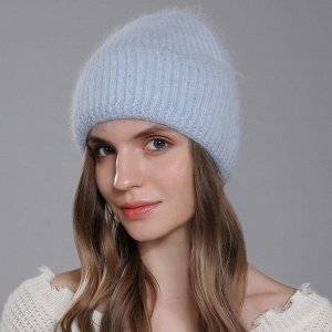 Шапка зимняя, вязаная, бини, ангора