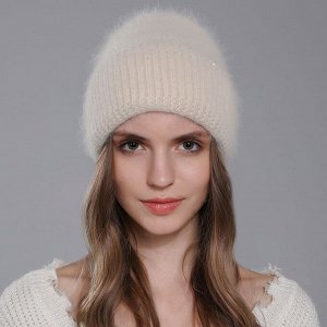 Шапка зимняя, вязаная, бини, ангора