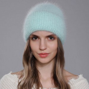Шапка зимняя, вязаная, бини, ангора