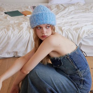 Шапка женская, зимняя, бини, вязаная