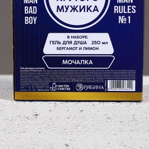 Подарочный набор «Экстра мужик»: гель для душа 250 мл и мочалка для тела, Чистое счастье
