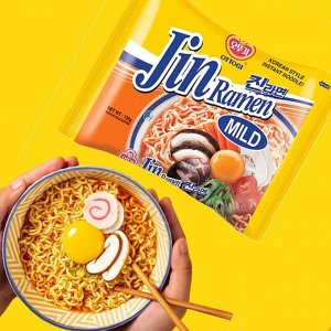Лапша быстрого приготовления со вкусом грибов "Джин Рамен Jin Ramen" (Mild) 120г
