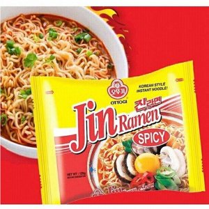 Лапша быстрого приготовления со вкусом грибов "Джин Рамен Jin Ramen" (Hot) острый вкус 120г