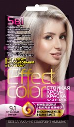 Стойкая крем-краска для волос &quot;Effect Color&quot; тон 9.1 пепельный блондин, 50 мл пакет