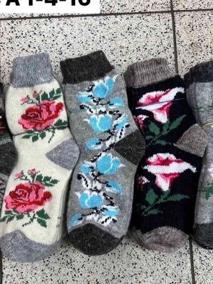 Женские НОСКИ Вязаны шерсть 100% натуральный овечья шерсть 1пара Размер 36-41