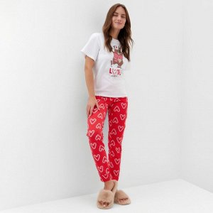 Пижама новогодняя женская (футболка и брюки) KAFTAN "Love" размер