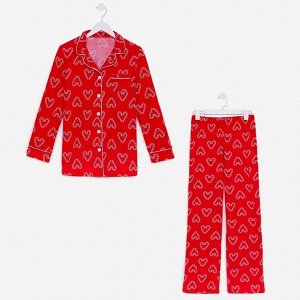 Пижама новогодняя женская (рубашка, брюки) KAFTAN Love 40-42